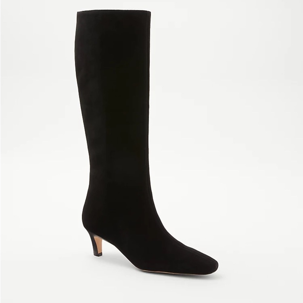 Skinny Heel Tall Suede Boots (brand new in original packaging)